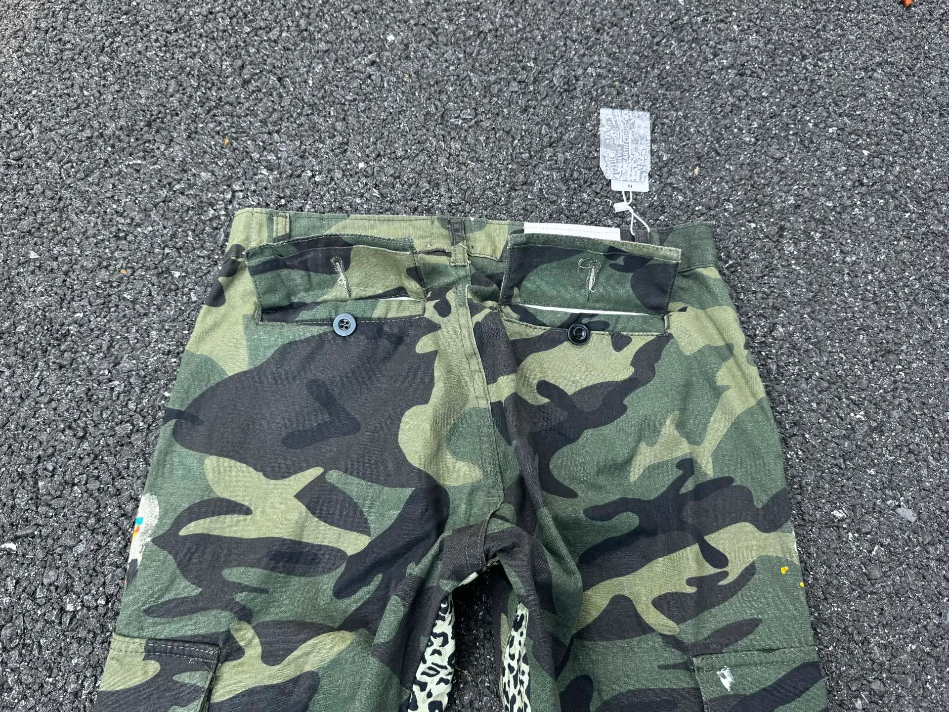 P250💰GA1 top version GALLERY DEPT. Camouflage splicing jeans micro-flared overalls Size: 28 30 32 34 36 (corresponding to S M L XL XXL)